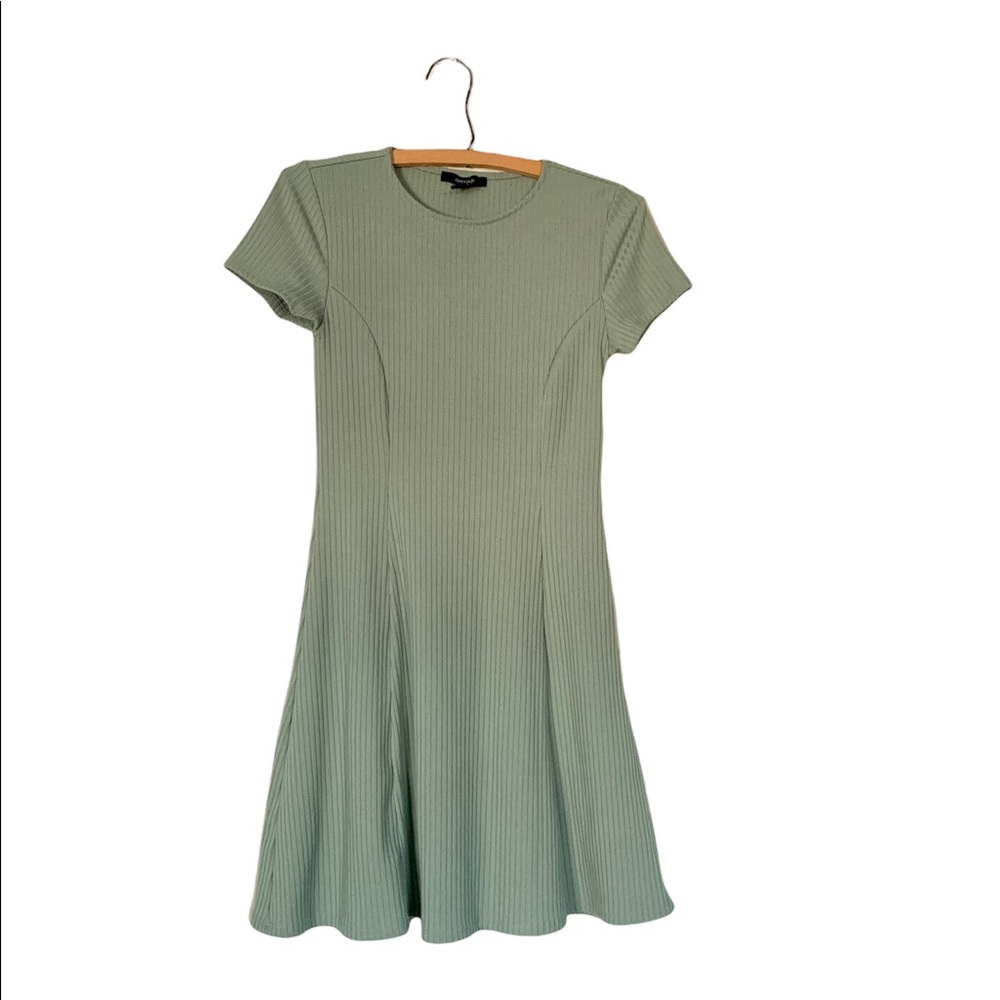 Forever 21 green ribbed bodycon dress